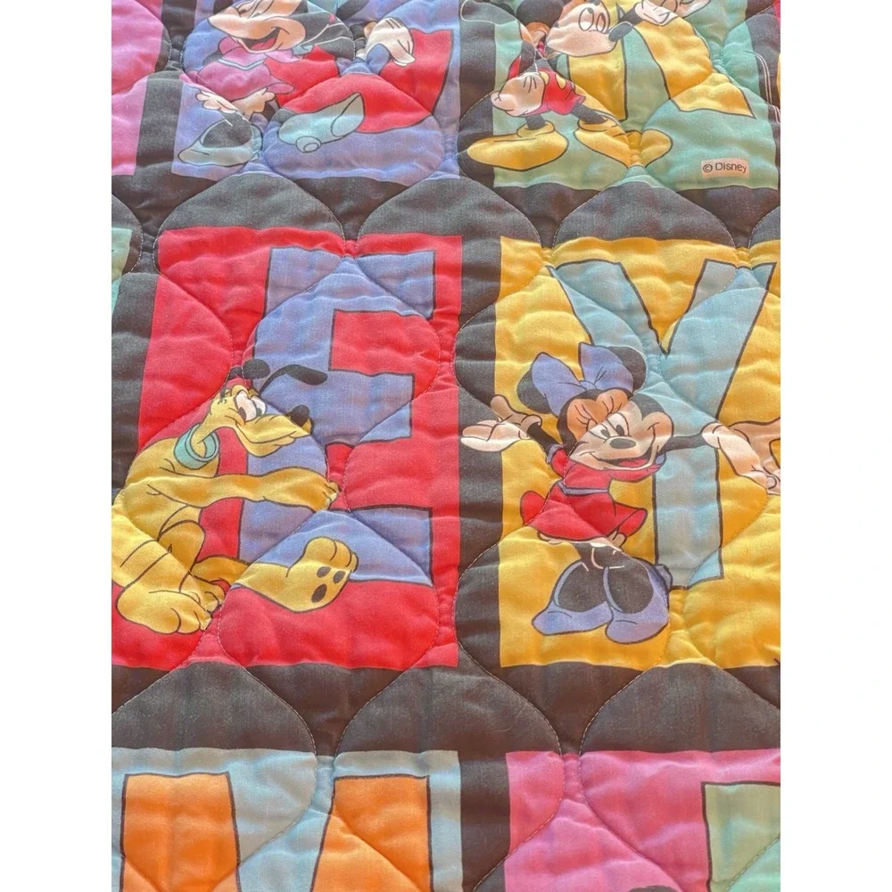 Vintage Dundee Disney Babies Crib Comforter BabyBlanket Mickey Pluto Minnie Bag5